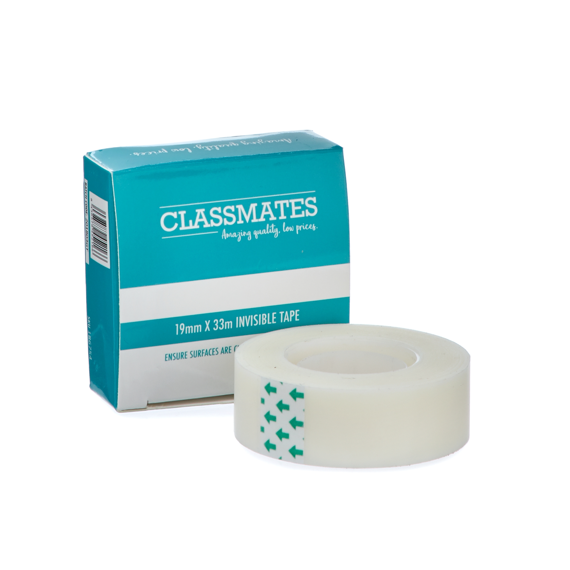 Classmates Invisible Tape Clear 19mm 33mm - Pack of 10